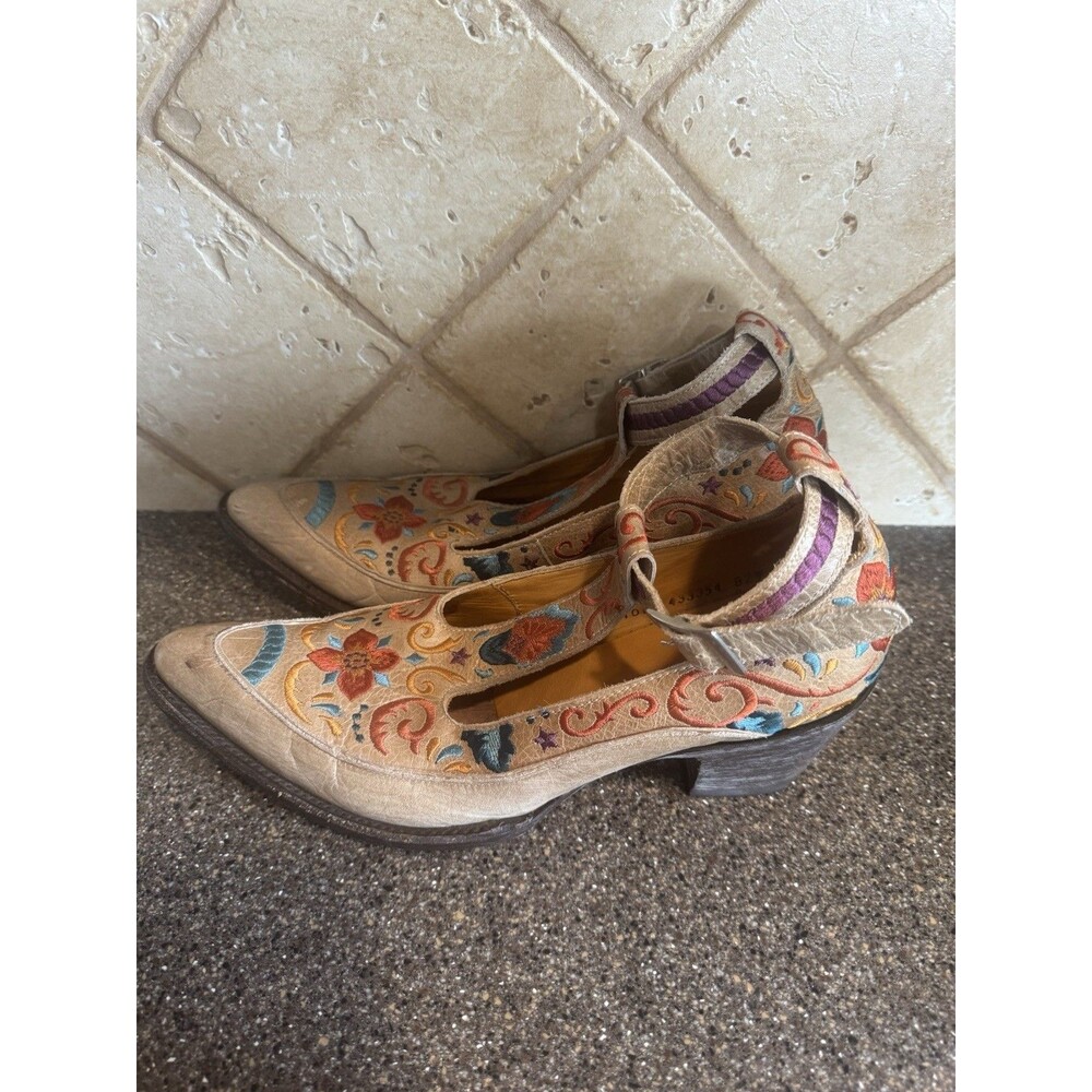 Old Gringo Deborah Rico Women's Sz 11 B Floral Tan Strap Booties Heels Western